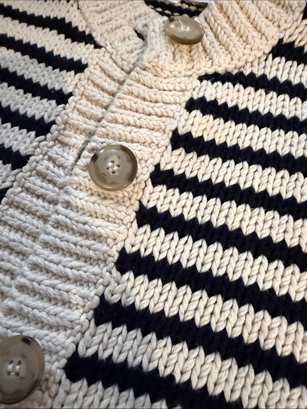 FRAME The Stripe Chunky Cotton Cardigan Size S - Picture 6 of 6
